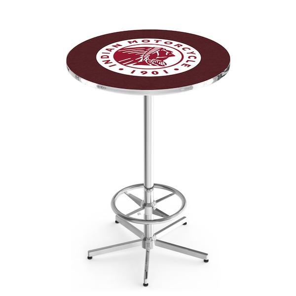 42" Chrome Indian Motorcycle Pub Table, 36" dia. Top