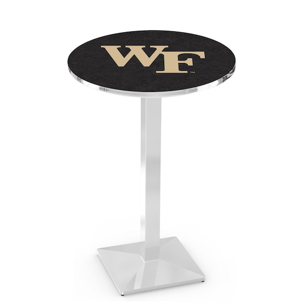 42" Chrome Wake Forest Pub Table, 36" dia. Top