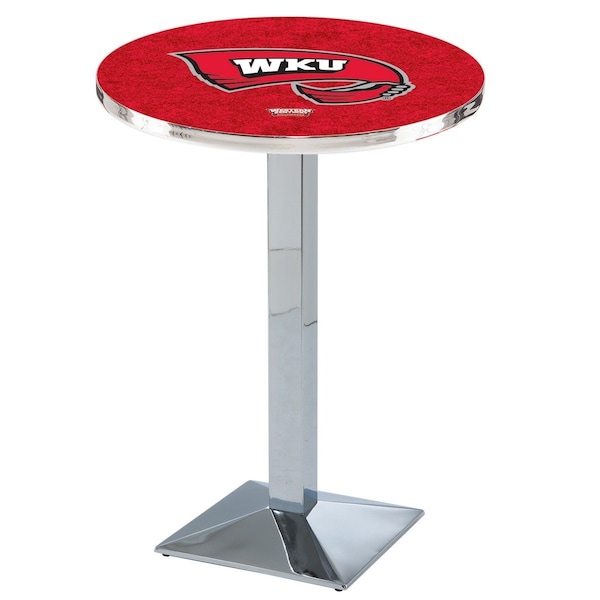 42" Chrome Western Kentucky Pub Table, 36" dia. Top