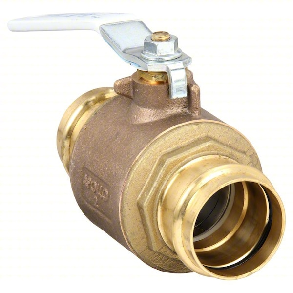 Manual 2-Way Ball Valve, Press, Bronze