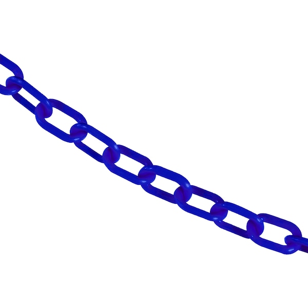 1" x 50' Traffic Blue Plastic Safety Chain