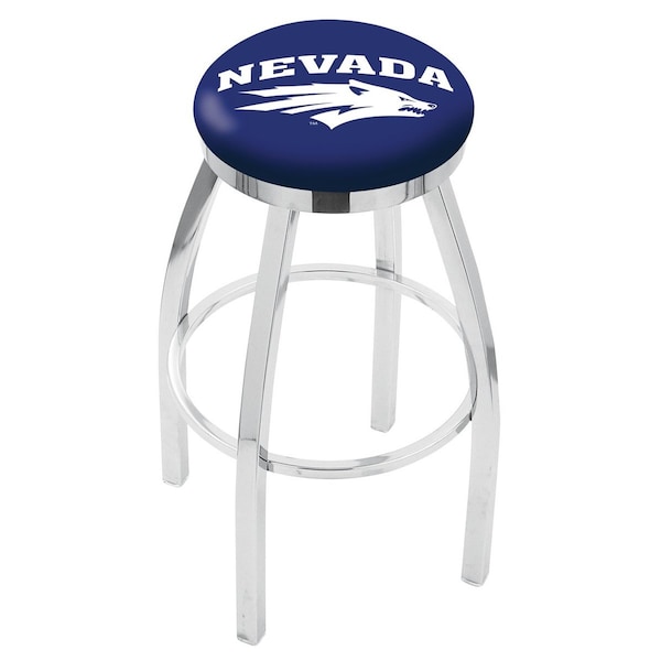 25" Chrome Nevada Swivel Bar Stool, Accent Ring