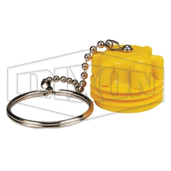 Dust Plug with Dust Seal and Chain Assembly, 1-3/4 in, Male ACME, Plastic, Domestic
