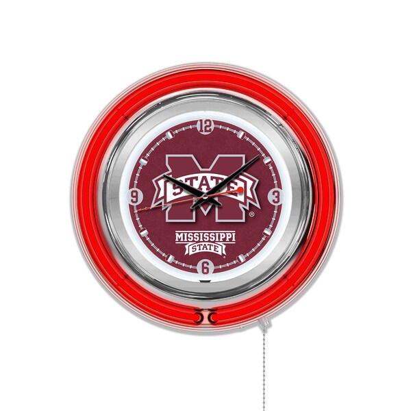 Mississippi State University Double Neon 15" Clock