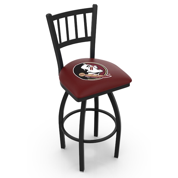 25" Blk Wrinkle Florida State (Head) Swivel Bar Stool, Jailhouse Back