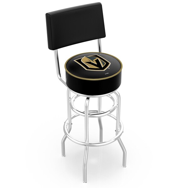 25" Chrome 2-Ring Vegas Golden Knights Swivel Bar Stool, Back