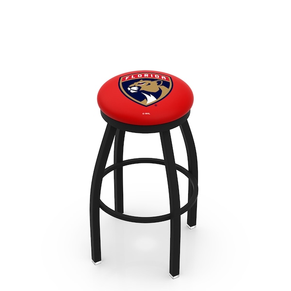 25" Blk Wrinkle Florida Panthers Swivel Bar Stool, Accent Ring