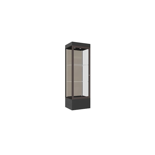 Lighted Floor Display Case 24x76x20, 12" Base, Bronze