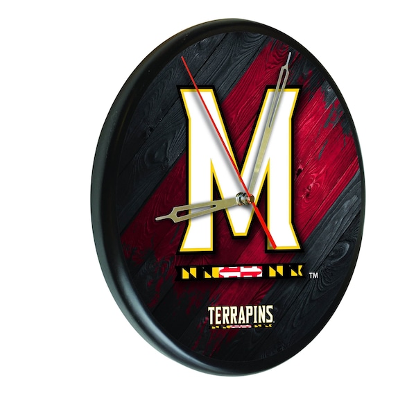 University of Maryland 13" Solid Wood Clock
