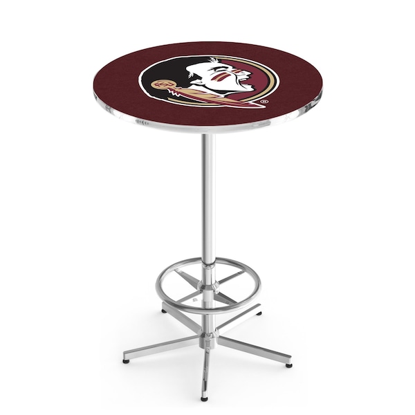 42" Chrome Florida State (Head) Pub Table, 36" dia. Top