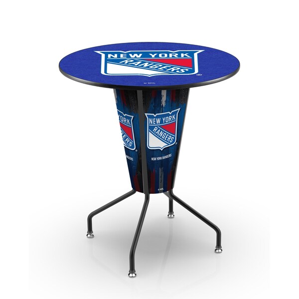 Lighted 42" Black New York Rangers Pub Table
