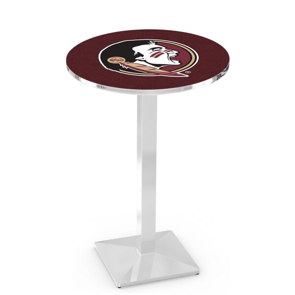 42" Chrome Florida State (Head) Pub Table, 36" dia. Top