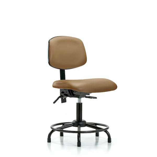 Desk Chair Desk Chair, RT Glides, Vinyl, lTaupe, No Arms, 18" to 23" Height, Vinyl, Taupe