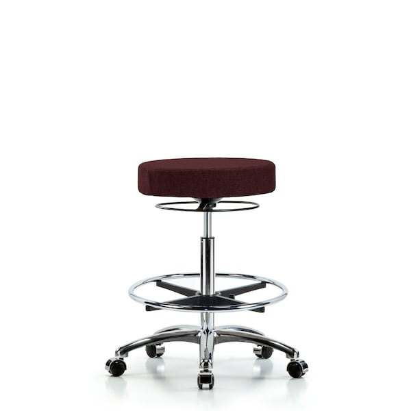 Bench Stool, Hi, Fabric, Chrom, CF, Cstr, Bur