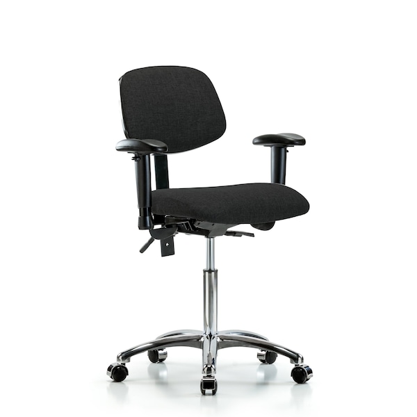 Chair, Fab, Med Bench, Chr AA Casters, Blk, 6-Way Adjustable, 22" to 29" Height, Black
