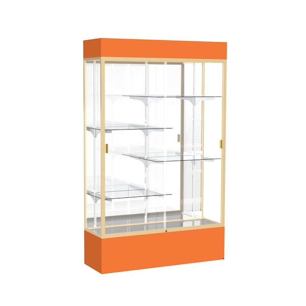 Lighted Floor Display Case 48x80x16, Mirror