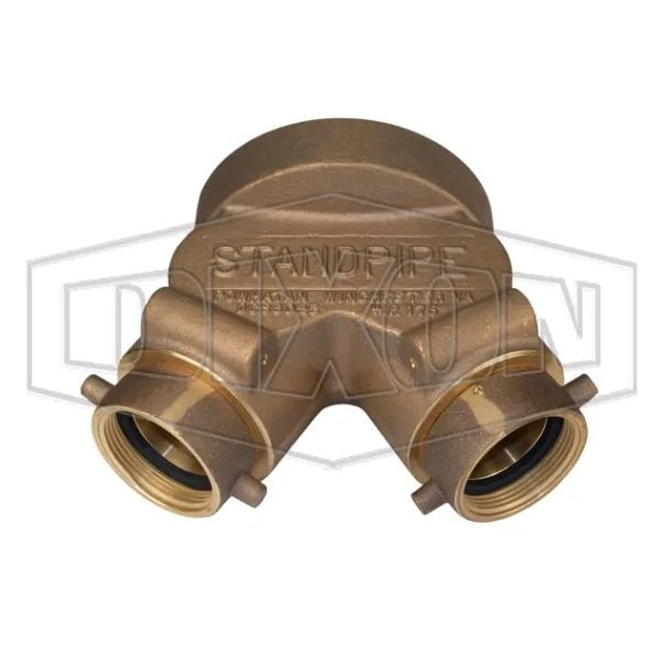 The Right Connection 21-132 Double Clapper Siamese Back Outlet, 2 2-1/2 x 4 in, FNST x FNPT, Cast