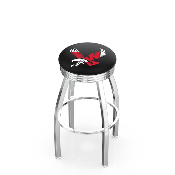 25" Chrome Eastern Washington Swivel Bar Stool, Accent Ring