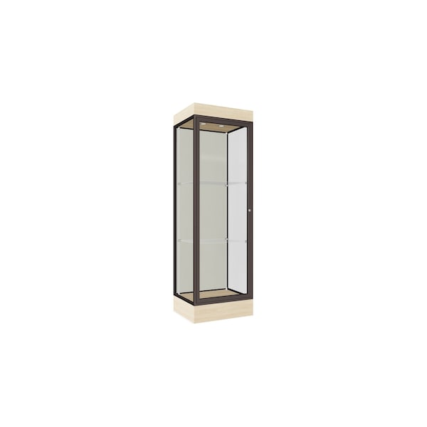 Lighted Floor Display Case 24x76x20, 6" Base, Bronze
