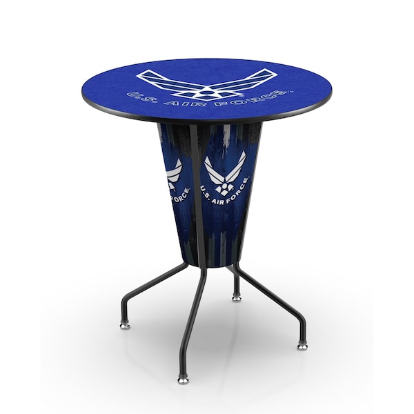 Lighted 42" Black Air Force Pub Table