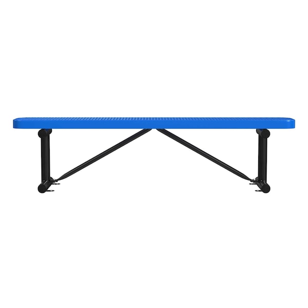 Bench w/o Back, Surface Mount, 6ft., Blue