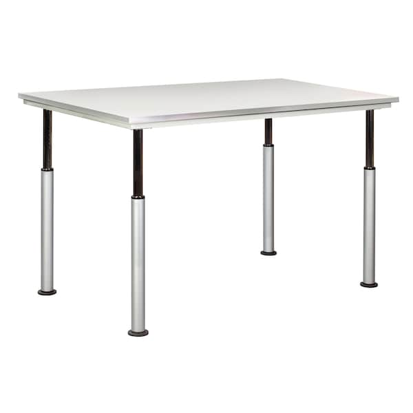 Rectangle Table, Adj, 60" W, 62" L, 28" H, HPL Top, Grey