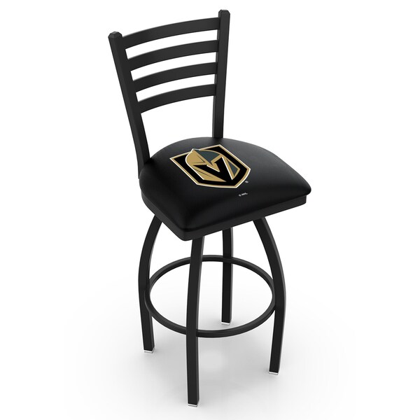 25" Blk Wrinkle Vegas Golden Knights Swivel Bar Stool, Ladder Back