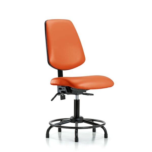Desk Chair No Arms, 18" to 23" Height, Vinyl, Orange Kist