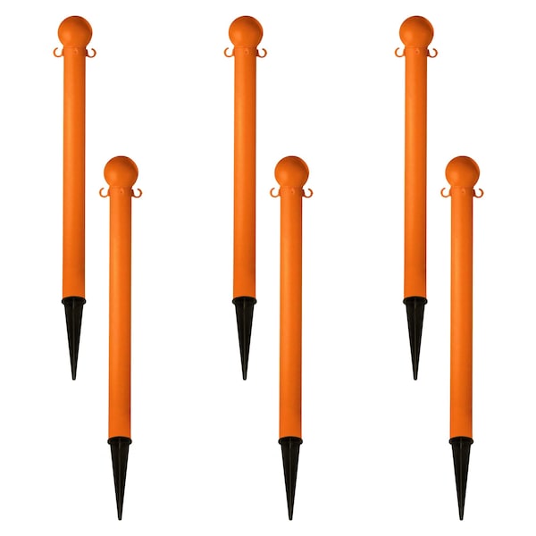 3" Safety Orange Ground Pole (6-Pack)