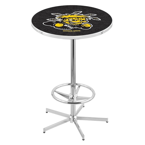42" Chrome Wichita State Pub Table, 36" dia. Top