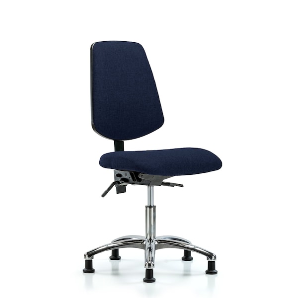 Desk Chair Fab Desk Chair, Med, Bk, Glds, Navy, No Arms, 19" to 24" Height, Fabric, Dark Blue