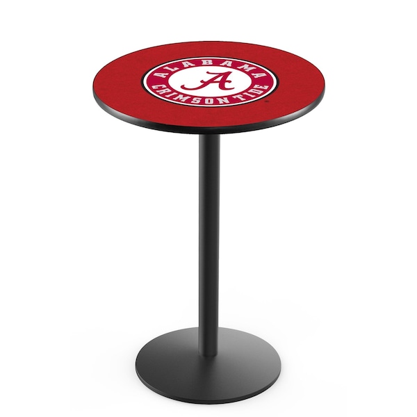 42" Blk Wrinkle Alabama Pub Table, 36" dia. Top