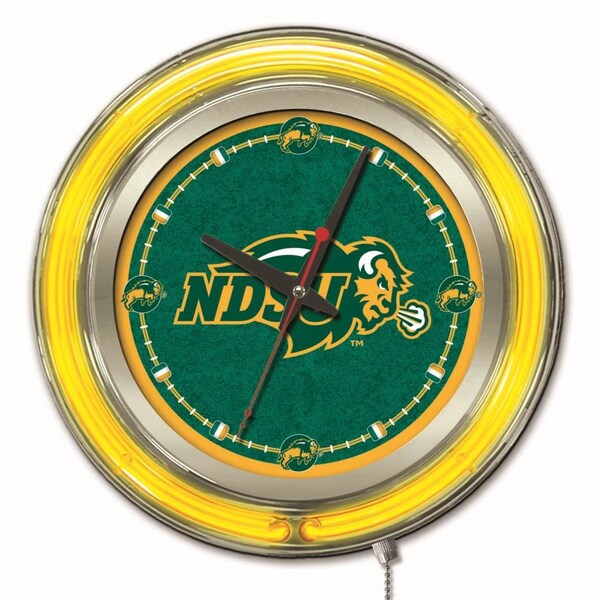 North Dakota State University Double Neon 15" Clock