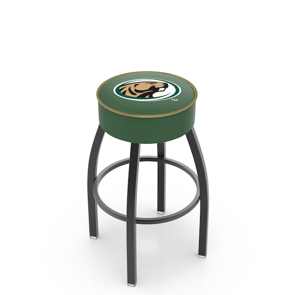 25" 4" Bemidji State Cushion Seat, Blk Wrinkle Base Swivel Bar Stool