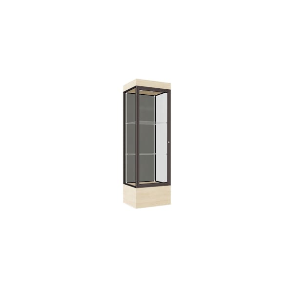 Lighted Floor Display Case 24x76x20, 12" Base, Bronze
