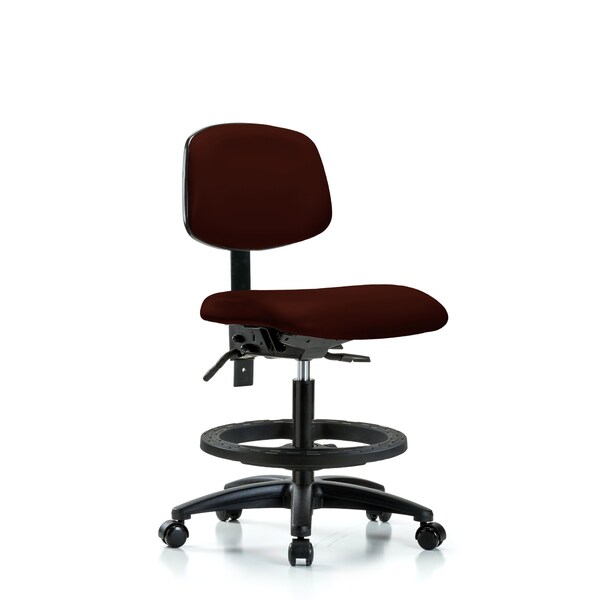 Chair, Vin, Med Bench, Tilt BF Casters, Burg, No Arms, 22" to 29" Height, Burgundy