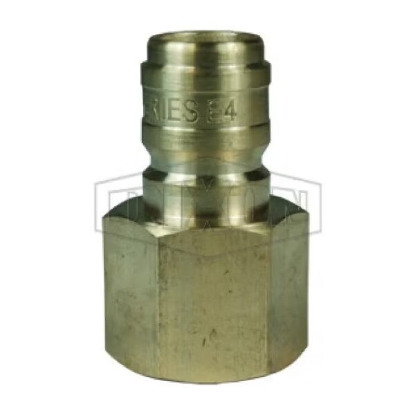 DQC E Straight Through Interchange Female Plug, 1-11 Nominal, BSPP, Brass