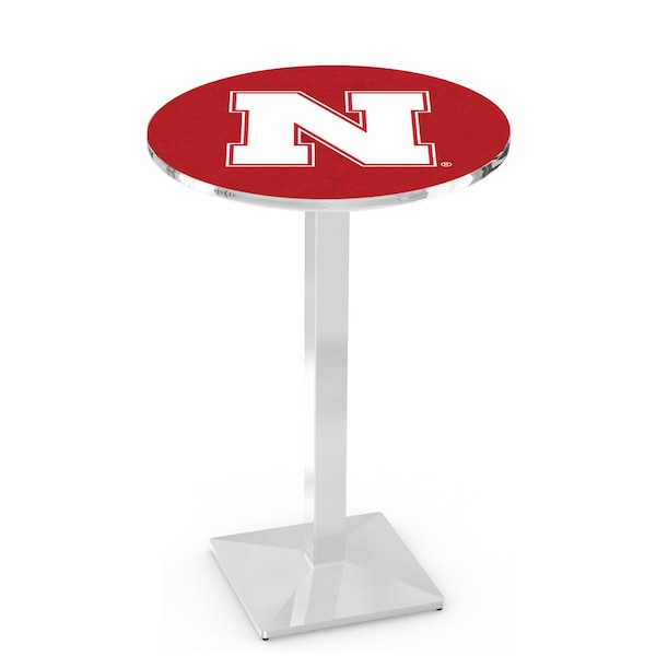 42" Chrome Nebraska Pub Table, 36" dia. Top