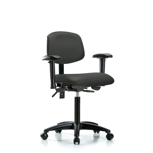 Chair, Vin, Med Bench, Tilt AA Casters, Gry, 6-Way Adjustable, 22" to 29" Height, Charcoal