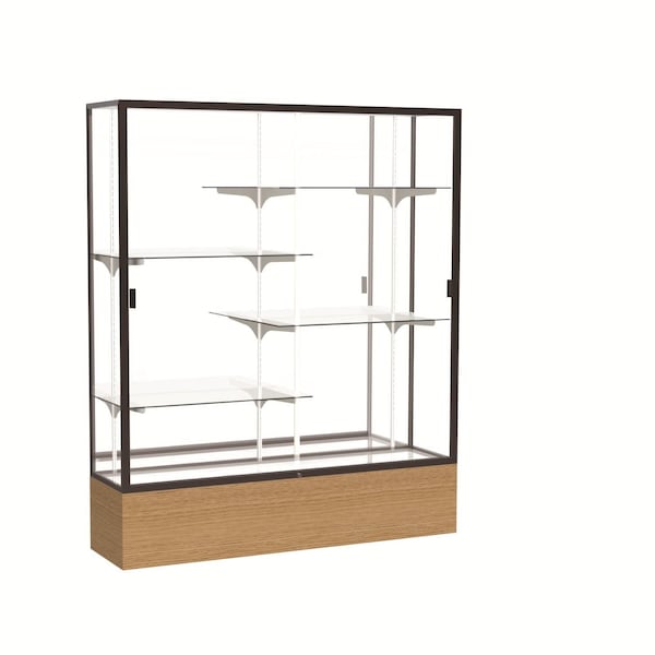 Floor Display Case 60x72x16, Mirror, Dark Bronze