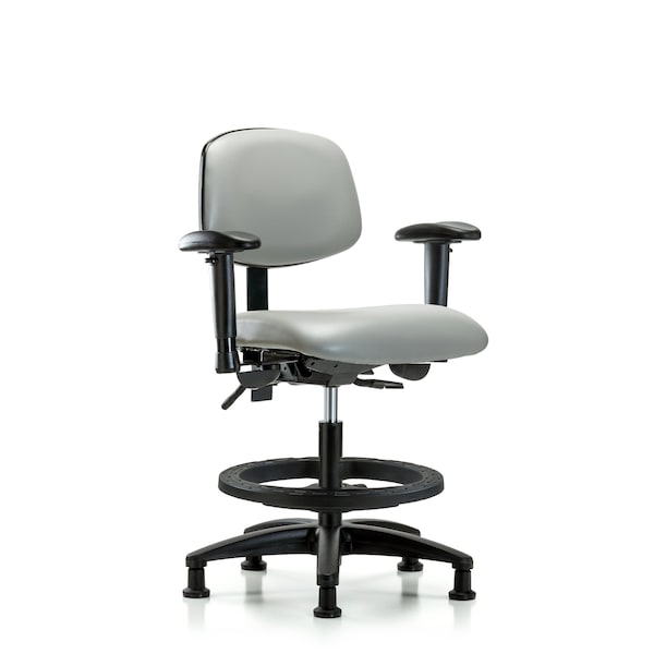 Chair, Vinyl, Med Bench, AA BF Glides, Dov, 6-Way Adjustable, 22" to 29" Height, Dove