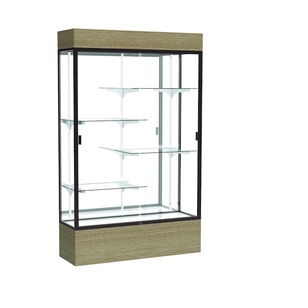 Reliant Lighted Floor Case, Mirror, Dk. Bronze, 48"Wx80"Hx16"D