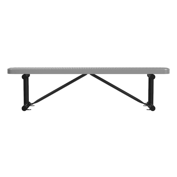 Bench w/o Back, Surface Mount, 6ft., Gray