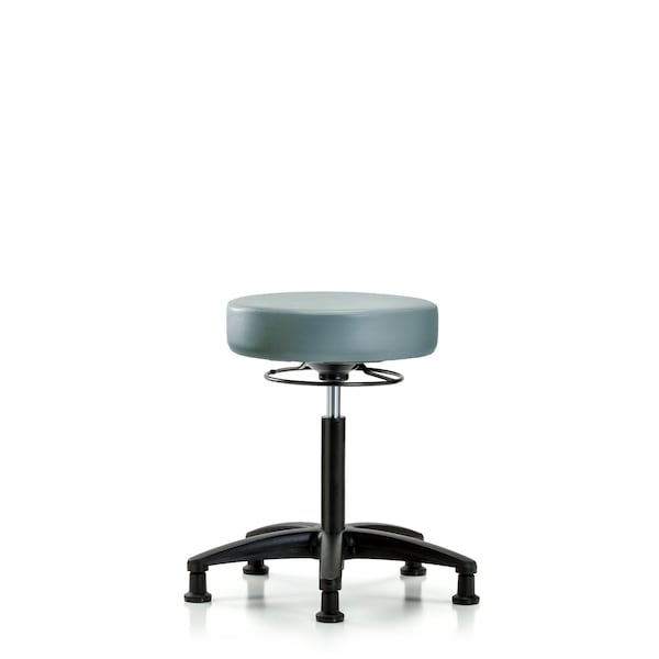 Vinyl Stool, Med Bench, Glides, Storm