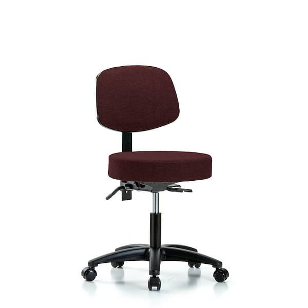 Desk Stool, Fabric, Bk, Casters, Bur