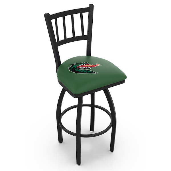 25" Blk Wrinkle UAB Swivel Bar Stool, Jailhouse Back