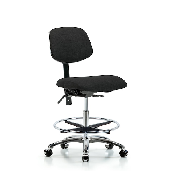 Chair, Fab, Med Bench, Chr Tilt CF Cast, Blk, No Arms, 22" to 29" Height, Black