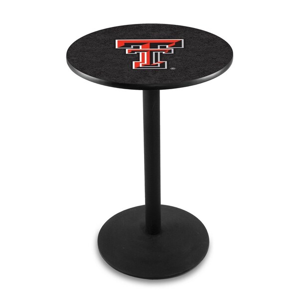 42" Blk Wrinkle Texas Tech Pub Table, 36" dia. Top