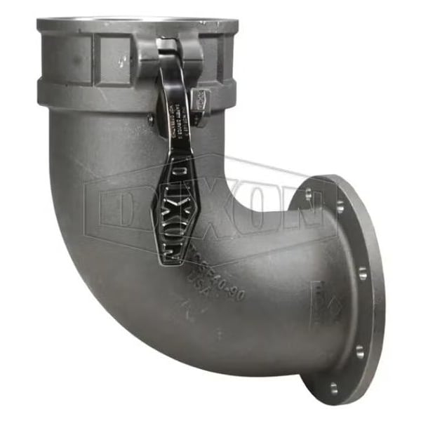 Style GF Elbow, 4 in Nominal, Railroad Tank Car TTMA Flange x Boss-Lock Coupler End Style, Aluminum