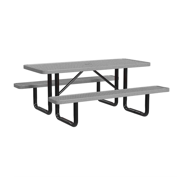 Picnic Table, Granite, In Ground Mount, 6 ft L